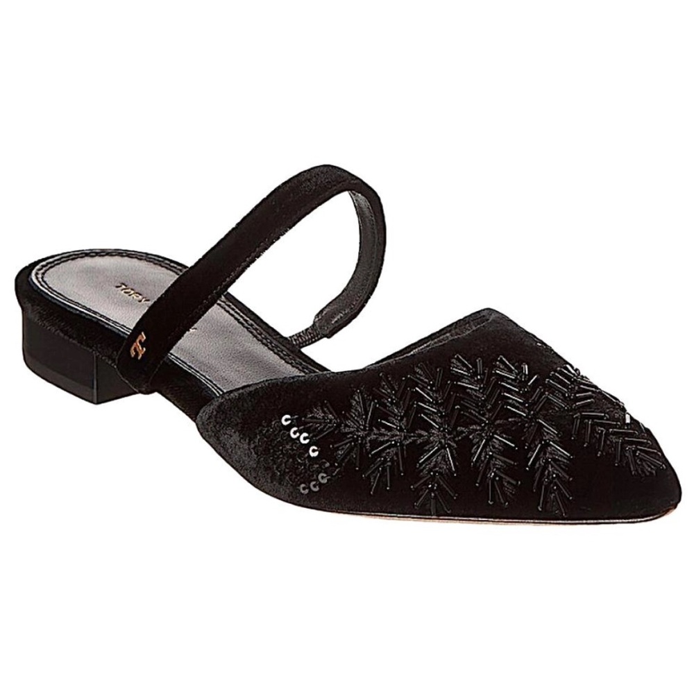 Tory Burch velvet dress flats mules